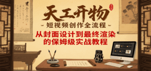 天工开物短视频创作全流程，从封面设计到最终渲染的保姆级实战教程-离锋创库