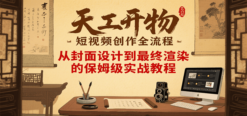 天工开物短视频创作全流程，从封面设计到最终渲染的保姆级实战教程-离锋创库