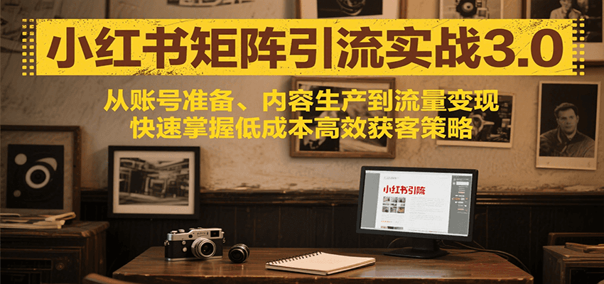 小红书矩阵引流3.0,从账号准备、内容生产到流量变现,快速掌握低成本高效获客策略-离锋创库