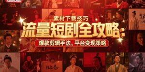 流量短剧全攻略：素材下载技巧，爆款剪辑手法，平台变现策略-离锋创库