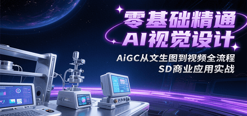 零基础精通AI视觉设计，AiGC从文生图到视频全流程，SD商业应用实战-离锋创库