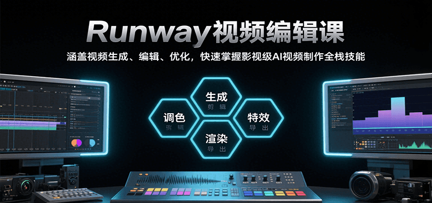 Runway视频编辑课,涵盖视频生成、编辑、优化,快速掌握影视级AI视频制作全栈技能-离锋创库