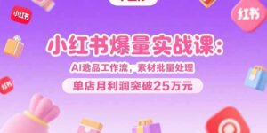 小红书爆量实战课：AI选品工作流，素材批量处理，单店月利润突破25万元-离锋创库