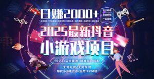 抖音小游戏，日赚2000＋2025最火赛道-离锋创库