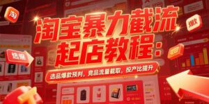 淘宝暴力截流起店教程：选品爆款预判，竞品流量截取，投产比提升-离锋创库