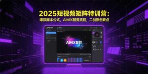 2025短视频矩阵特训营:爆款脚本公式,AIMIX智剪流程,二创原创要点-离锋创库