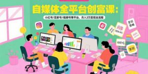 自媒体全平台创富课：小红书/百家号/视频号等平台，月入3万变现全流程-离锋创库