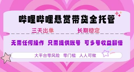 2025年B站风口带货项目 仅需提供账号 全程托管 轻松月入1w+-离锋创库