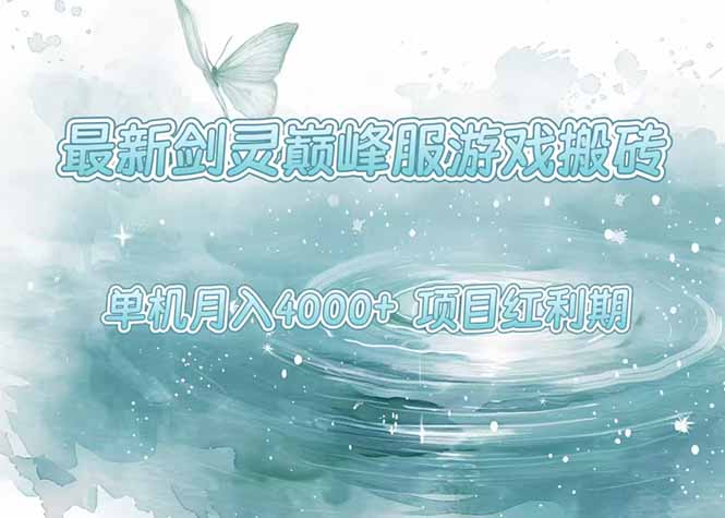 最新剑灵巅峰服游戏搬砖，项目红利期，单机稳定4000+操作简单好上手-离锋创库