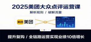 2025美团大众点评运营课:解析规则/破解流量/提升复购/全链路运营实现业绩10倍增长-离锋创库