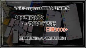25年Deepseek最新内容洗稿术，知乎爆款长文批量生产系统，日赚3000+，…-离锋创库