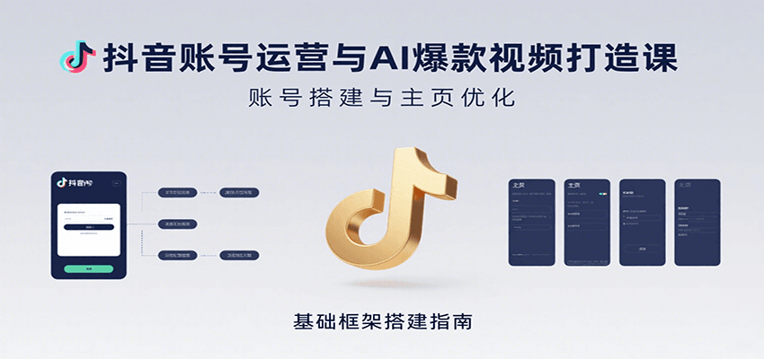 抖音账号运营与AI爆款视频打造课:含账号搭建、运营及多种AI特效视频制作方法-离锋创库