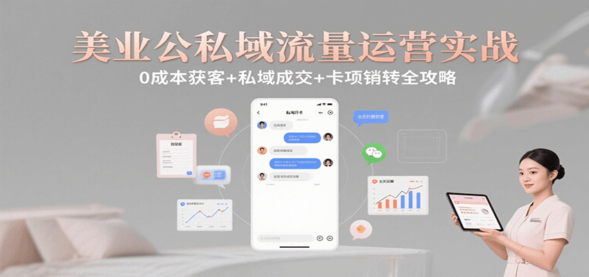 美业公私域流量运营实战:0成本获客+私域成交+卡项销转全攻略-离锋创库