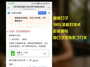 8月无限注册DY百分百不条核对技术，新口子抓紧囤号-离锋创库