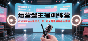 运营型主播训练营,点对点和拉全场话术,留人话术等直播起号全流程(更新8月)-离锋创库