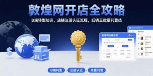 敦煌网开店全攻略:B端转型知识,店铺注册认证流程,旺销王批量刊登技-离锋创库