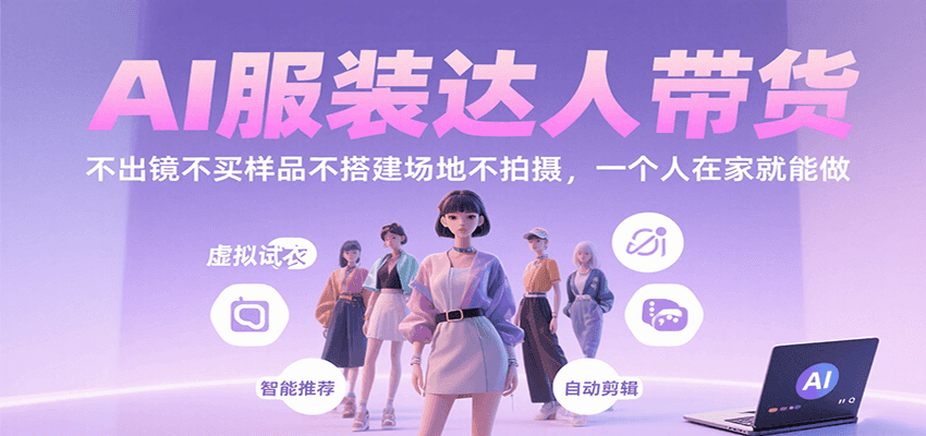 AI服装达人带货，不出镜不买样品不搭建场地不拍摄，一个人在家就能做-离锋创库