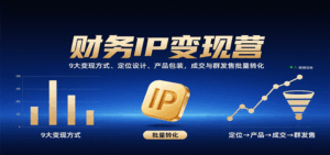 财务IP变现营：9大变现方式、定位设计、产品包装，成交与群发售批量转化-离锋创库