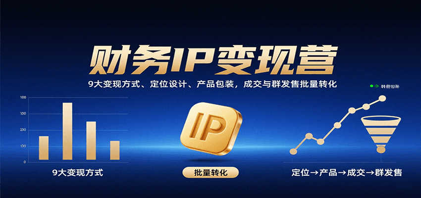 财务IP变现营：9大变现方式、定位设计、产品包装，成交与群发售批量转化-离锋创库