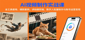 AI视频制作实战：含工具使用、爆款案例，讲拍摄剪辑、数字人批量制作与账号运营变现-离锋创库