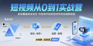 短视频从0到1的实战营：系统覆盖商业定位,内容创作到变现闭环的全链路技能-离锋创库