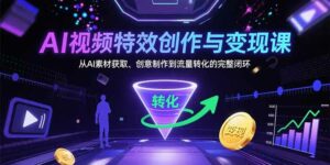 AI视频特效创作与变现课:从AI素材获取、创意制作到流量转化的完整闭环-离锋创库