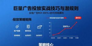 巨量广告投放实战技巧与潜规则：实现广告ROI 300%+的可持续暴利-离锋创库