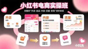 小红书电商实操班：完整的”开店-选品-内容-流量-变现”闭环体系-离锋创库