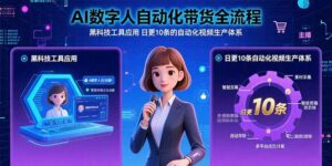 AI数字人自动化带货全流程：黑科技工具应用 日更10条的自动化视频生产体系-离锋创库