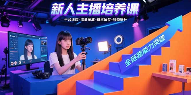 新人主播培养课：平台适应-流量获取-粉丝留存-收益提升 全链路能力突破-离锋创库