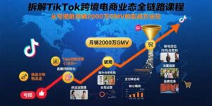 拆解TikTok跨境电商业态全链路课程:从亏损到月销2000万GMV的实战方法论-离锋创库