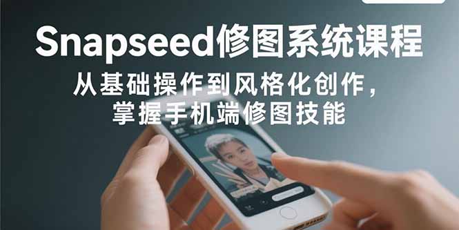 Snapseed修图系统课程：从基础操作到风格化创作，掌握手机端修图技能-离锋创库