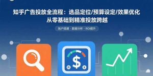 知乎广告投放全流程：选品定位/预算设定/效果优化 从零基础到精准投放跨越-离锋创库