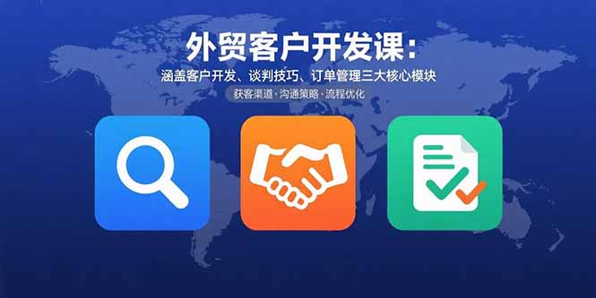 外贸客户开发课：涵盖客户开发、谈判技巧、订单管理三大核心模块-离锋创库
