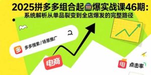 2025拼多多组合起爆实战课46期：系统解析从单品裂变到全店爆发的完整路径-离锋创库