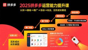 2025拼多多运营能力提升课：认知→基础→推广→活动→玩法，五阶成长路径-离锋创库