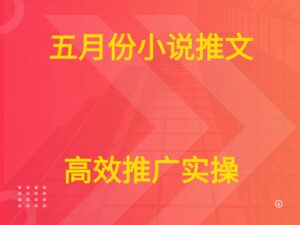五月份小说推文 高效推广实操-离锋创库