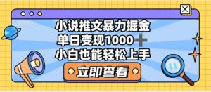 2025年小说推文暴力玩法，单日收益1000+，小白看完即可上手-离锋创库