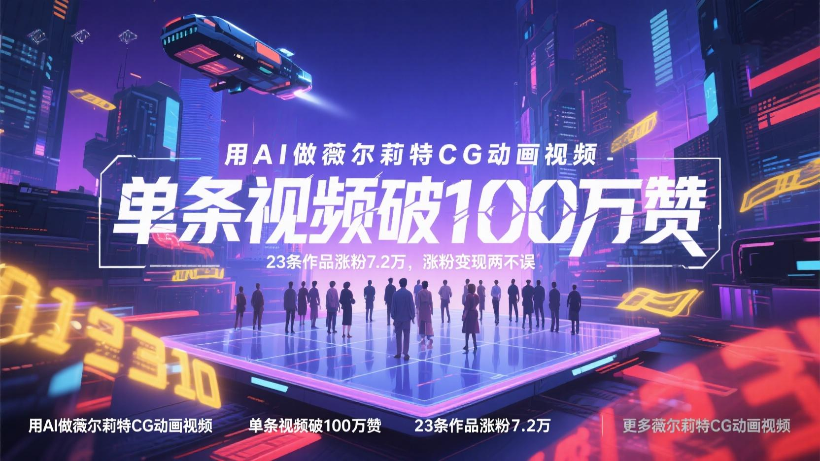 用AI做薇尔莉特CG动画视频,单条视频破100万赞,23条作品涨粉7.2万,涨粉变现两不误-离锋创库