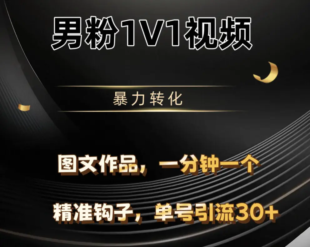 男粉1V1视频，硬改摄像头，高客单暴力转化，单日600+-离锋创库