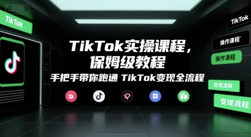 【精】TikTok实操课程，保姆级教程，手把手带你跑通TikTok变现全流程-离锋创库