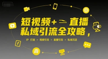 【精】短视频+直播私域引流全攻略，IP打造 +视频引流 +直播引流 +私域沉淀-离锋创库