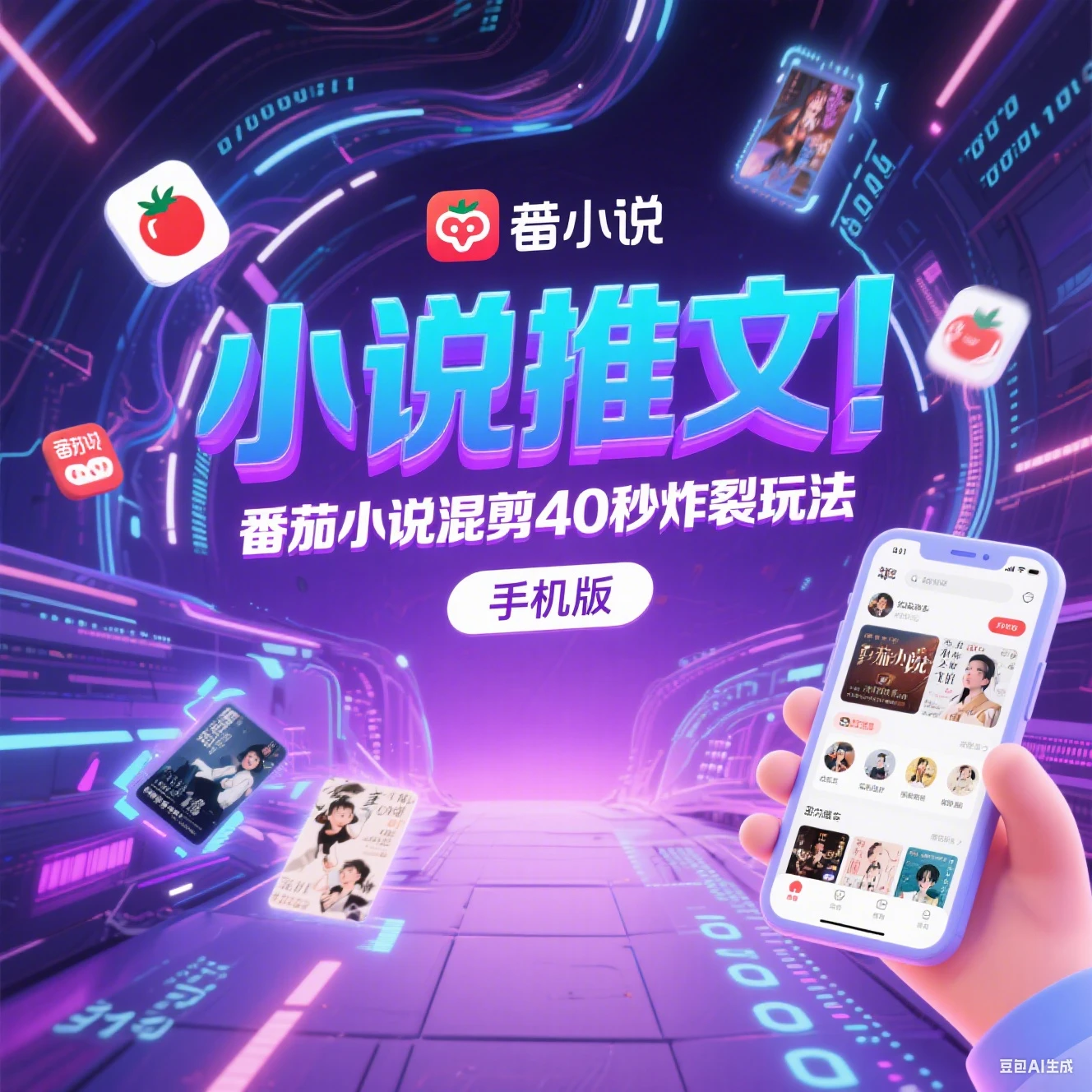 【精】小说推文 番茄小说混剪40秒炸裂玩法 手机版-离锋创库