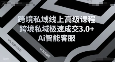 【精】跨境私域线上高级课程，跨境私域极速成交3.0+Ai智能客服-离锋创库