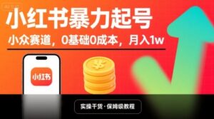 小红书暴力起号，小众赛道，0基础0成本，月入1w-离锋创库