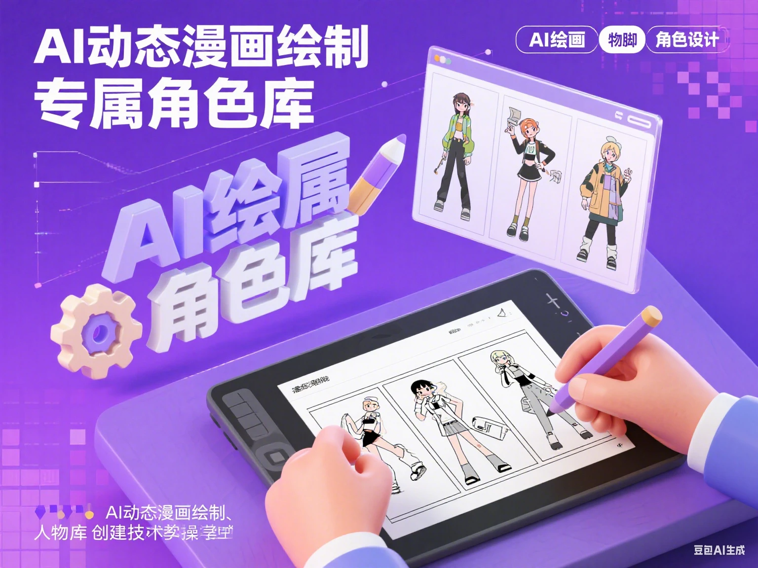 AI动态漫画绘制专属人物脚色库实操课-离锋创库
