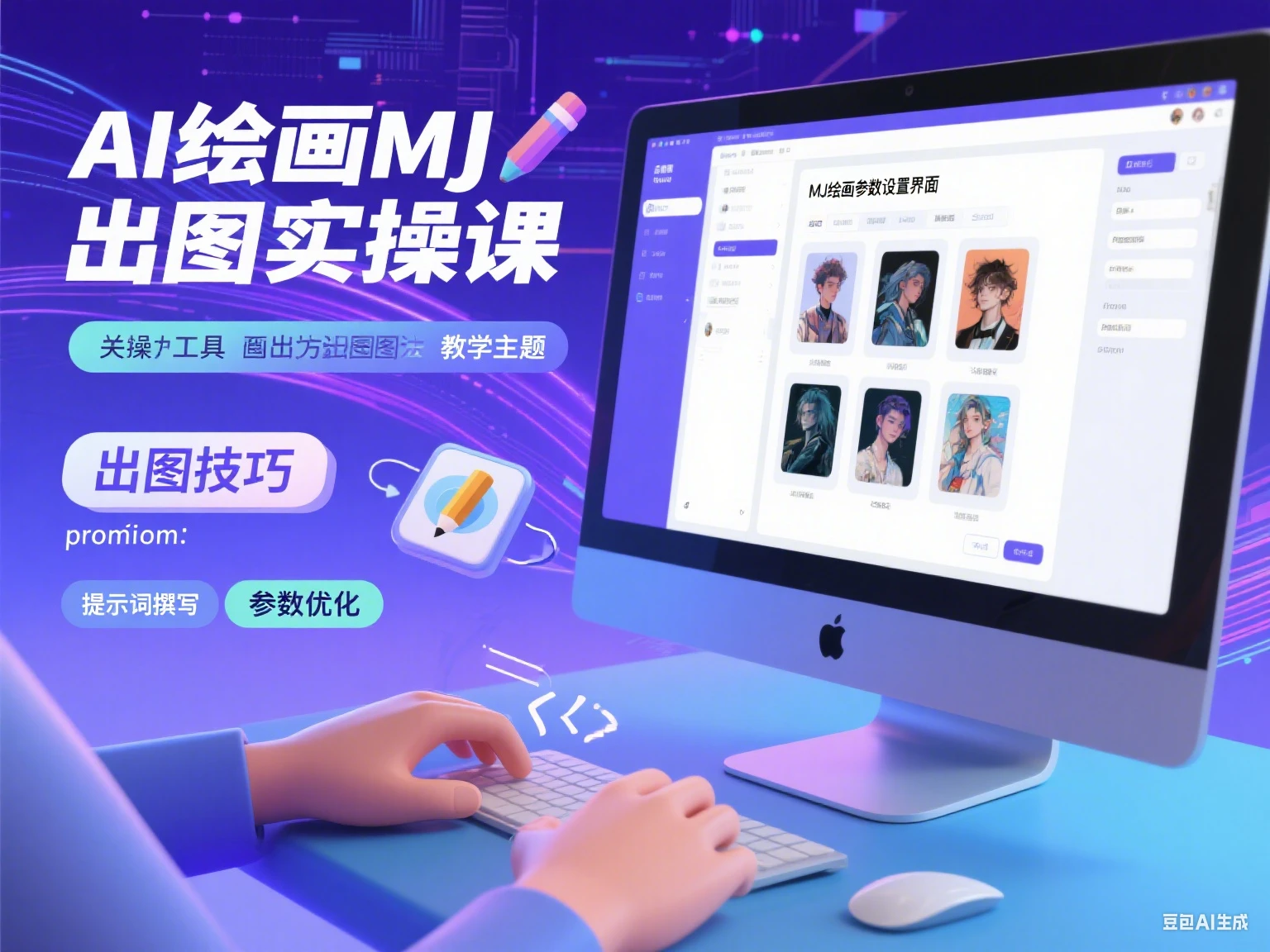 【精】AI绘画MJ出图实操课-离锋创库