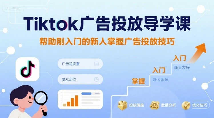 【精】Tiktok广告投放导学课，帮助刚入门的新人掌握广告投放技巧-离锋创库