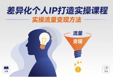 【精】差异化个人IP打造实操课程，实操流量变现方法-离锋创库
