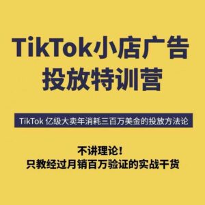 【精】TikTok小店广告投放特训营,6天破局计划专治各种“投不动”,教你经过月销百万验证的实战干货-离锋创库